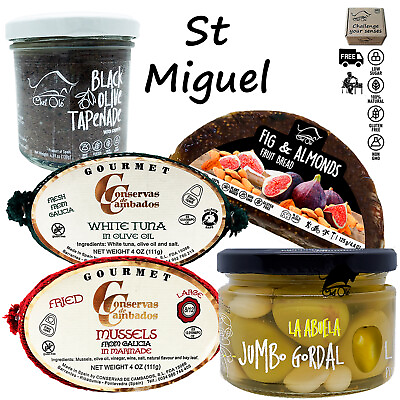 #ad St Miguel Gourmet Gift Basket.5 Artisan Appetizers.Tapas the Divine Spanish Food $42.90