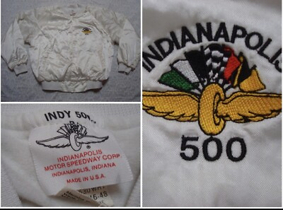 #ad Vintage Men’s 80s Indy 500 Satin Jacket Race Souvenir $50.00