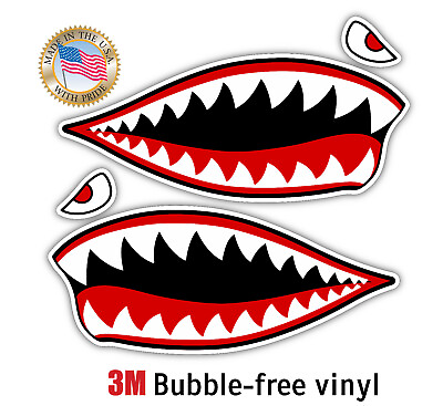 #ad 2x Tiger Shark Warhawk Decal Sticker Car Window Vinyl MADE IN USA $14.99