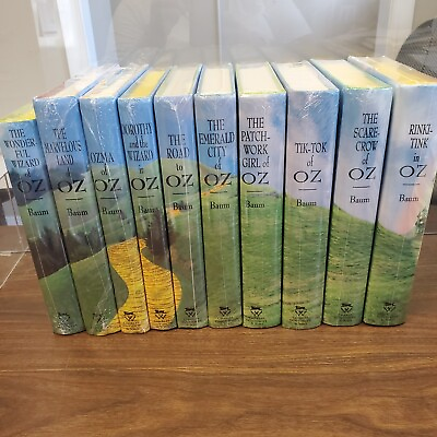 #ad Replica Of The Original First 10 Of 15 Wizard of Oz book set By L Frank Baum NEW $745.00