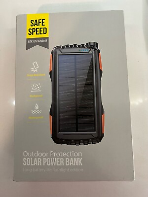 #ad Safe Speed Outdoor Protection Solar Power Bank IOS amp; Android Waterproof 42800mAh $43.50