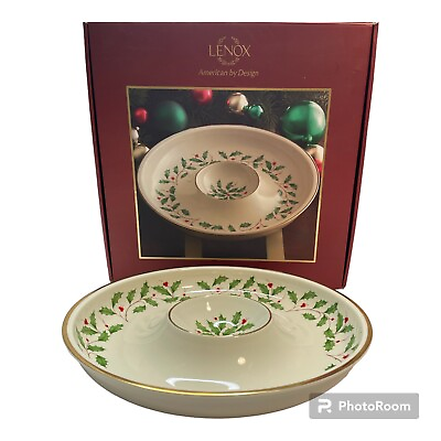 #ad Lenox Holiday One Piece Chip amp; Dip Set $35.00