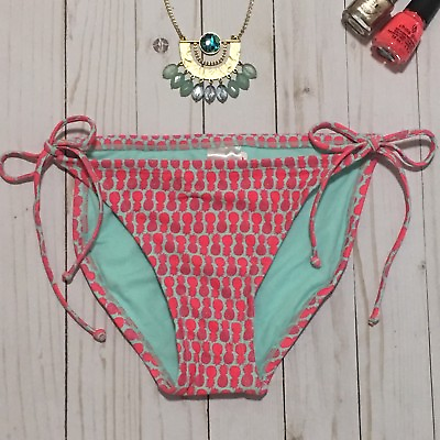 #ad Xhilaration Swim Bikini Bottoms Pineapples Tie Hips Pink Turquoise S P Pink $8.09