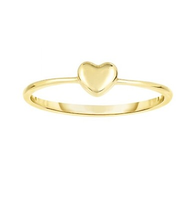 #ad 14k Yellow Real Gold Heart Ring Real Gold Ring 14k Fancy Size 7 $245.00