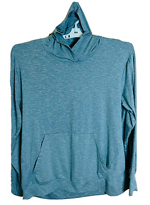 #ad RBX Women#x27;s Blue Pullover Hoodie Sweatshirt Leisure Soft Comfy Thumb Hole XL $24.98