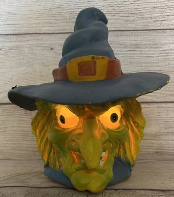 #ad Vintage Halloween 1993 Trendmasters Witch Hat Lights Up Glowing Electric Works $34.99