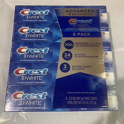 #ad Crest 3D White Advanced Triple Whitening Toothpaste 5 pack $35.99