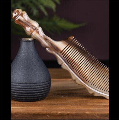 #ad Natural Yak Horn Comb Handmade Massage Scalp Boutique Brush Gift Comb $51.49