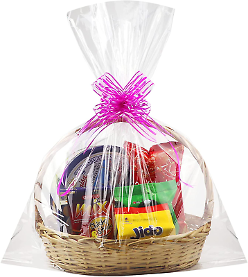 #ad Extra Large Cellophane Bags 40X50 Inch Clear Cellophane Wrap for Gift Baskets $29.99