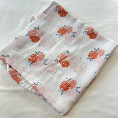 #ad Aden Anais Adent Blanket Cotton Muslin Baby Swaddle Blanket Orange White $9.20