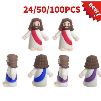 #ad 24 50 100X Mini Jesus Figurine Easter Decorations Tiny Baby Jesus Figurines $7.76
