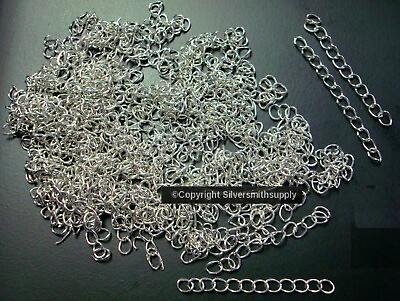#ad 100 Silver plated 2quot; twist cable link 5mm necklace extenders 14ft CH100 $3.95