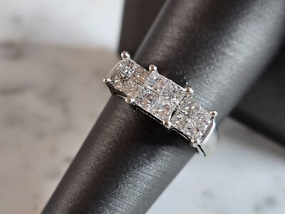 #ad Womens Vintage Estate 14K White Gold Diamond Ring 5.2g E7227 $650.00