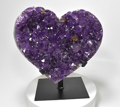 #ad 10.03quot; Beautiful Polished AMETHYST HEART with stand Brazil T215 $590.75
