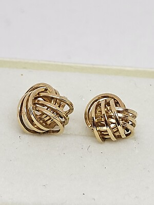 #ad 14K yellow Gold stud earrings knot style 1.73 Grams 9.69 Mm $125.00
