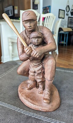 #ad ⭐ quot;The Baseball Lessonquot; Vintage Father Son Baseball Sculpture Statue $59.00