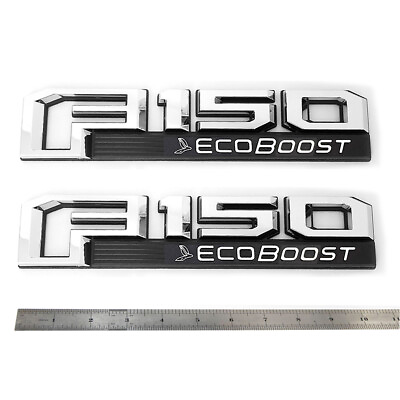 #ad 2x OEM F 150 Ecoboost Emblem 3D for fits F150 Fender Badge W1 Genuine Chrome $32.23