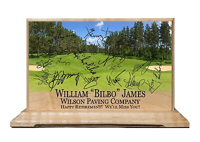 #ad Personalized Retirement Gift Plaque Signable Golf Theme For Shelf Desk or Mantel $29.99