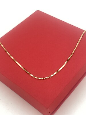 #ad Round Box Chain 14k Gold Box Chain SOLID Necklace 1.5mm 18” 7.05 Grams $635.00