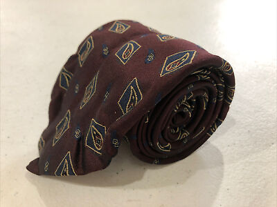 Chanel Men#x27;s Purple Novelty Geometric Belts Silk Tie $130 $19.60