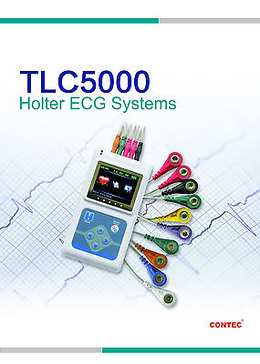 #ad CONTEC TLC5000 12 Channel 24H Dynamic Holter ECG OLED PC synchro analysis $499.00