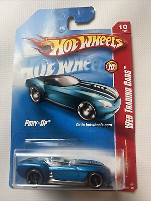 #ad Hot Wheels Pony Up #086 196 Web Trading Cars 10 of 24 Blue Die Cast Car 2008 B1 $7.99