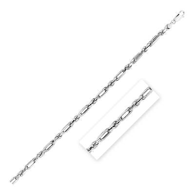#ad #ad Sterling Silver Rhodium Plated Figarope Chain 5.0mm $435.99
