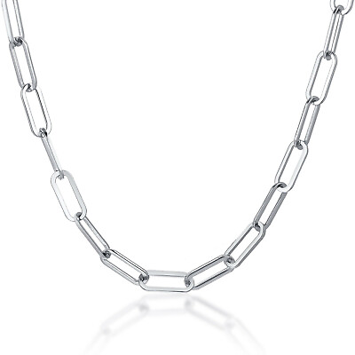 Stainless Steel Paper Clip Link Chain Necklace for Her $9.82