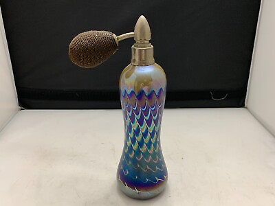 #ad #ad VINTAGE Art Glass Tall Iridescent Perfume Atomizer Beautiful 7 INCH Bottle $200.00