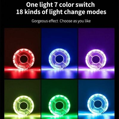 #ad Rechargeable Smart LED Bicycle Wheel Light Tail Hub Spoke Lamp 7 Color 18 Modes $11.98