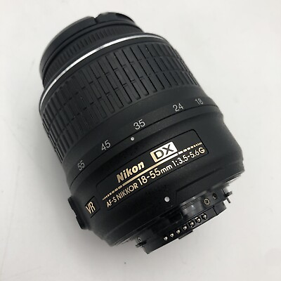 #ad Nikon AF S DX NIKKOR 18 55mm f 3.5 5.6 VR Lens PARTS REPAIR ONLY READ $18.99