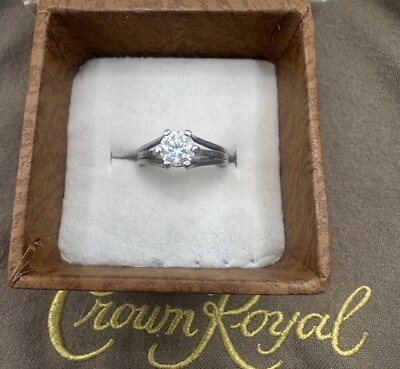 #ad 1 Ct Moissanite Size 6.5 925 Silver Ring Charles amp; Colvard Ring $78.65