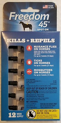 #ad FREEDOM 45 SPOT ON FOR HORSES **Kills Biting Flies Ticks amp; Nuisance Insects** $19.99