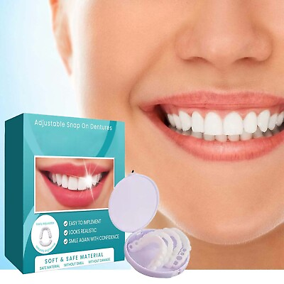 #ad Smile Snap On Upper＆Bottom Set False Teeth Dental Veneers Denture Tooth Cover $6.79