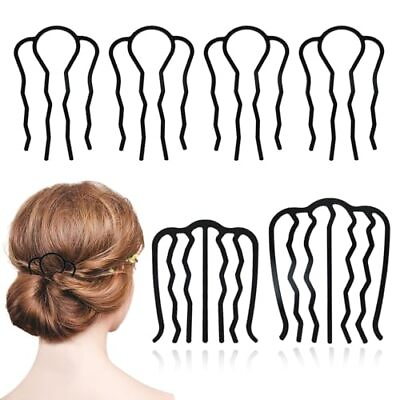 #ad 8 Pieces Metal Hair Side Combs Hair Fork Clip Hair Pin Sticks U Shape Hair Pi... $11.98