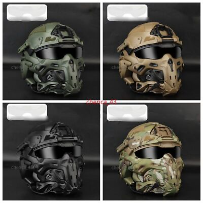#ad US STOCK Modular Protective Full Mask with Goggles Tactical Assault Helmet Gifts $158.26